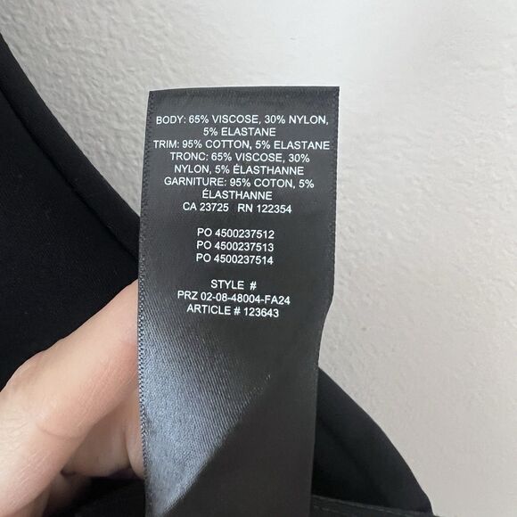 Aritzia Sunday Best Licorice Ponte Mini Dress Size Large Bodycon Square Neck - Picture 9 of 9